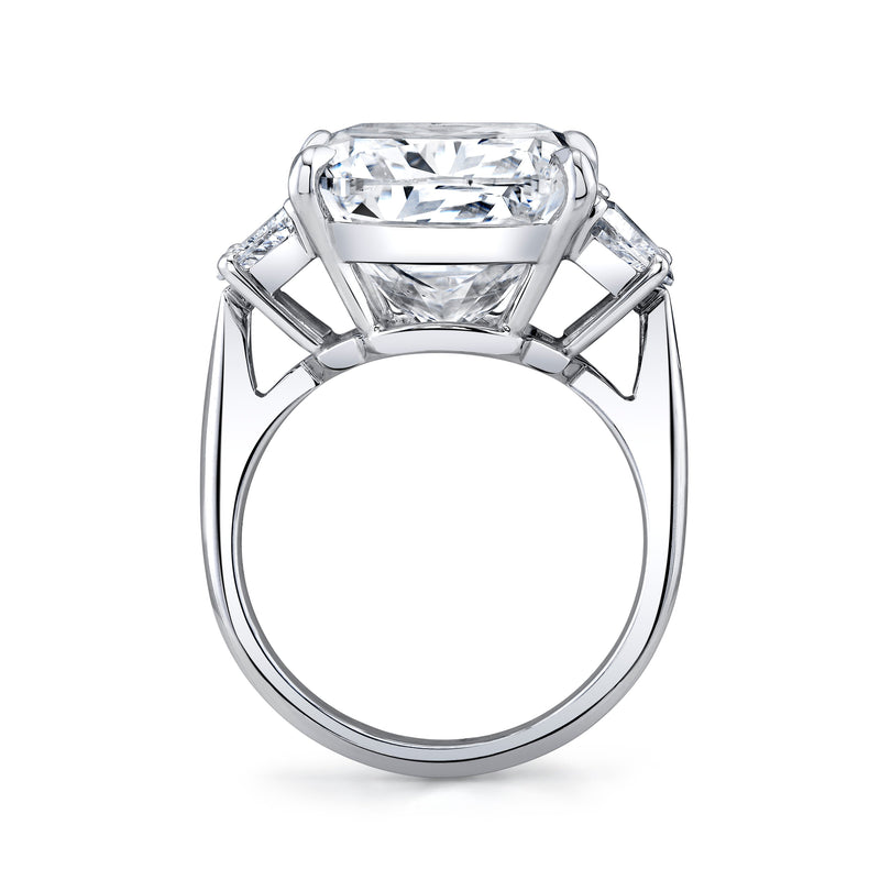 16.71 Carat Cushion Diamond 3-Stone Ring