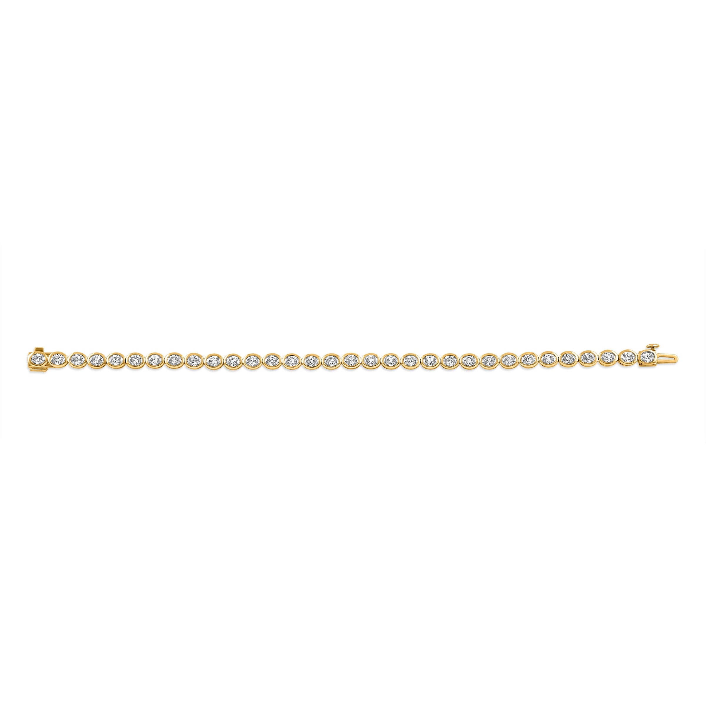 Bezel Set East West Oval Diamond Bracelet