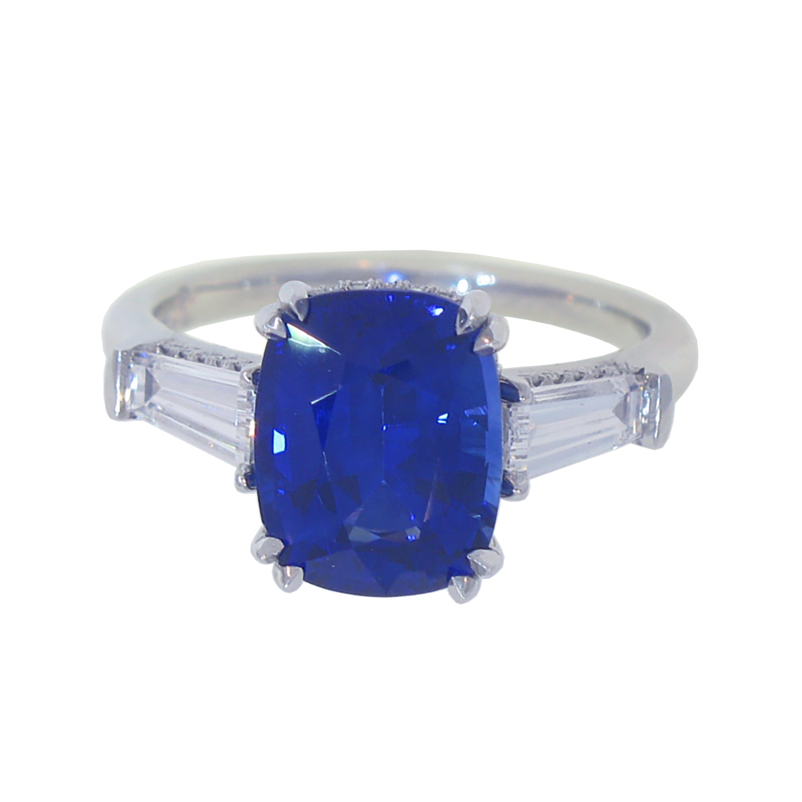 Blue Sapphire & Diamond Ring