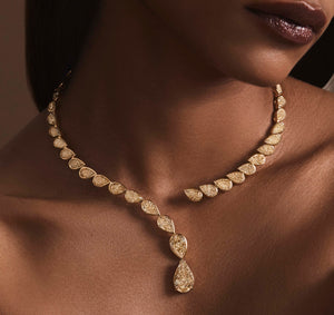 Freeform Choker with Fancy Yellow Pear Diamonds