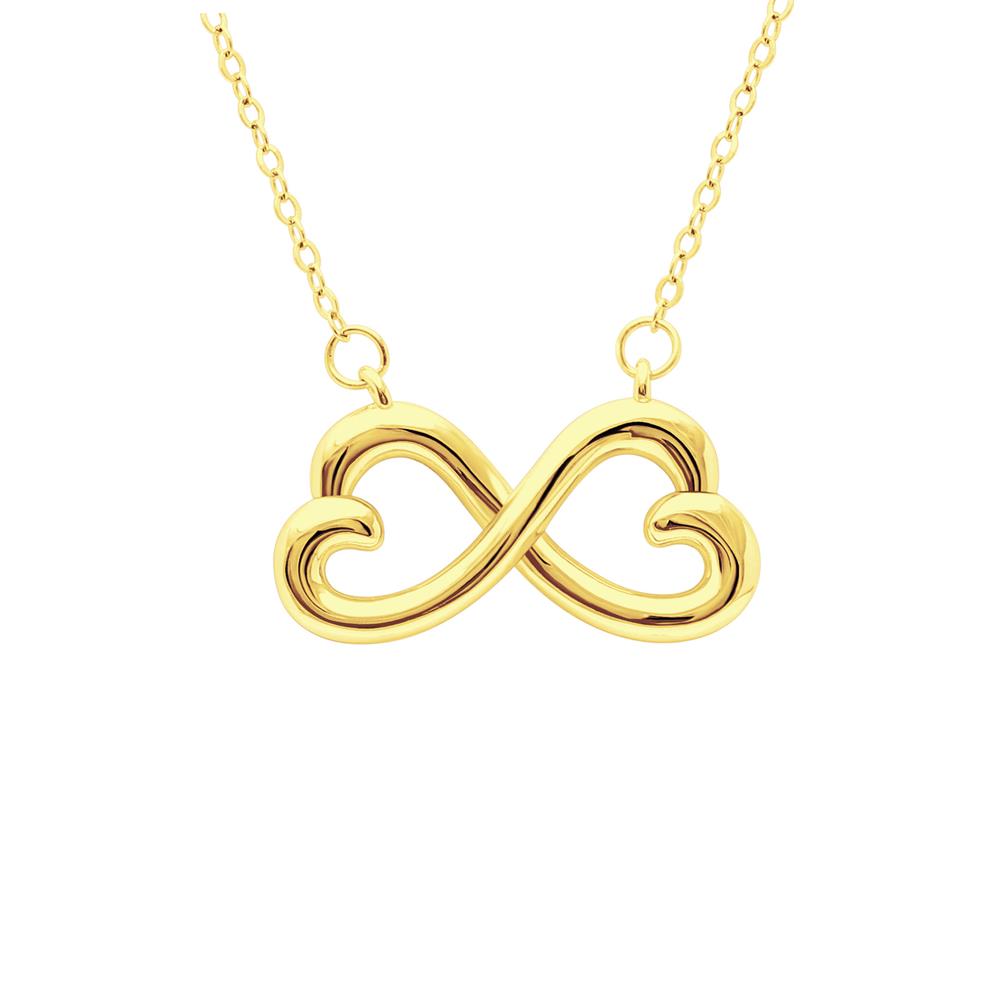 Gold Plating Infinity Heart Shaped Pendant Necklace