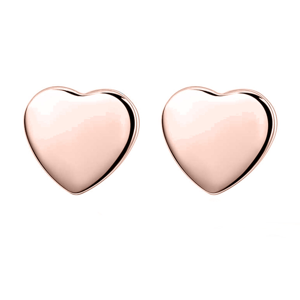 Rose Gold Plating Simple Chic Heart Shaped Studs