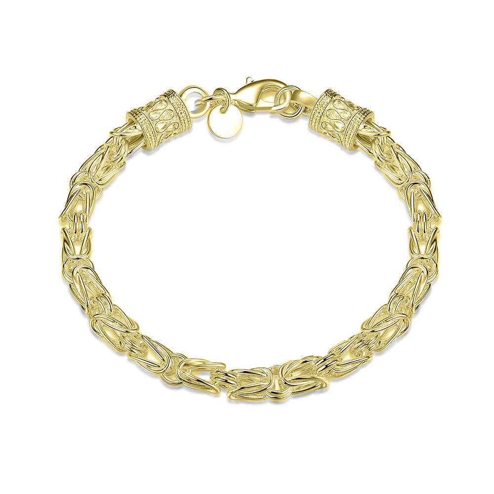Gold Plating Byzantine Chain Link Bracelet