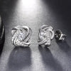 18K White Gold Plated Infinity Twist Stud Earring with Swarovski Crystals, , Golden NYC Jewelry, Golden NYC Jewelry jewelryjewelry deals, swarovski crystal jewelry, groupon jewelry,, jewelry for mom,