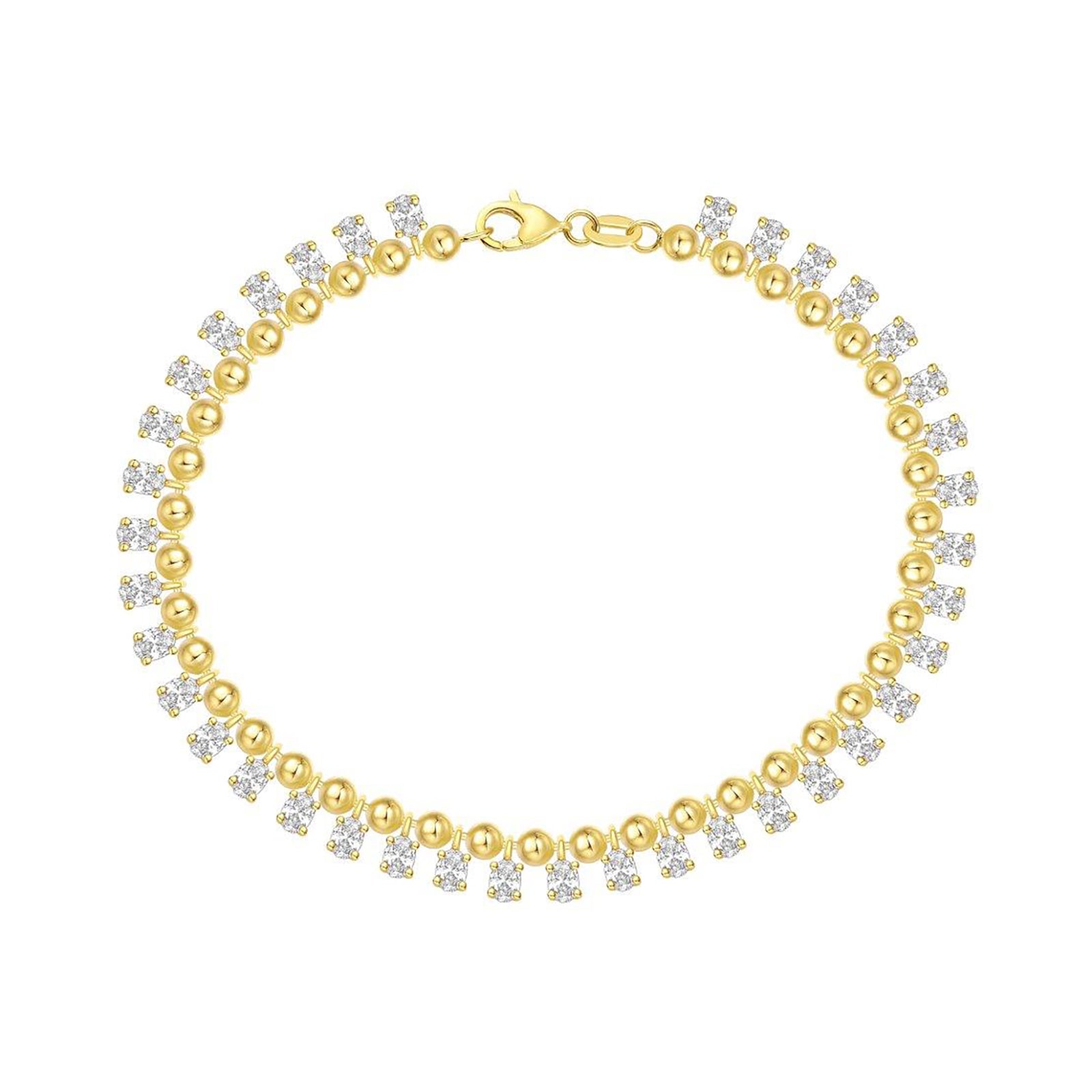 Lab Grown Oval Diamond Dangle Bracelet