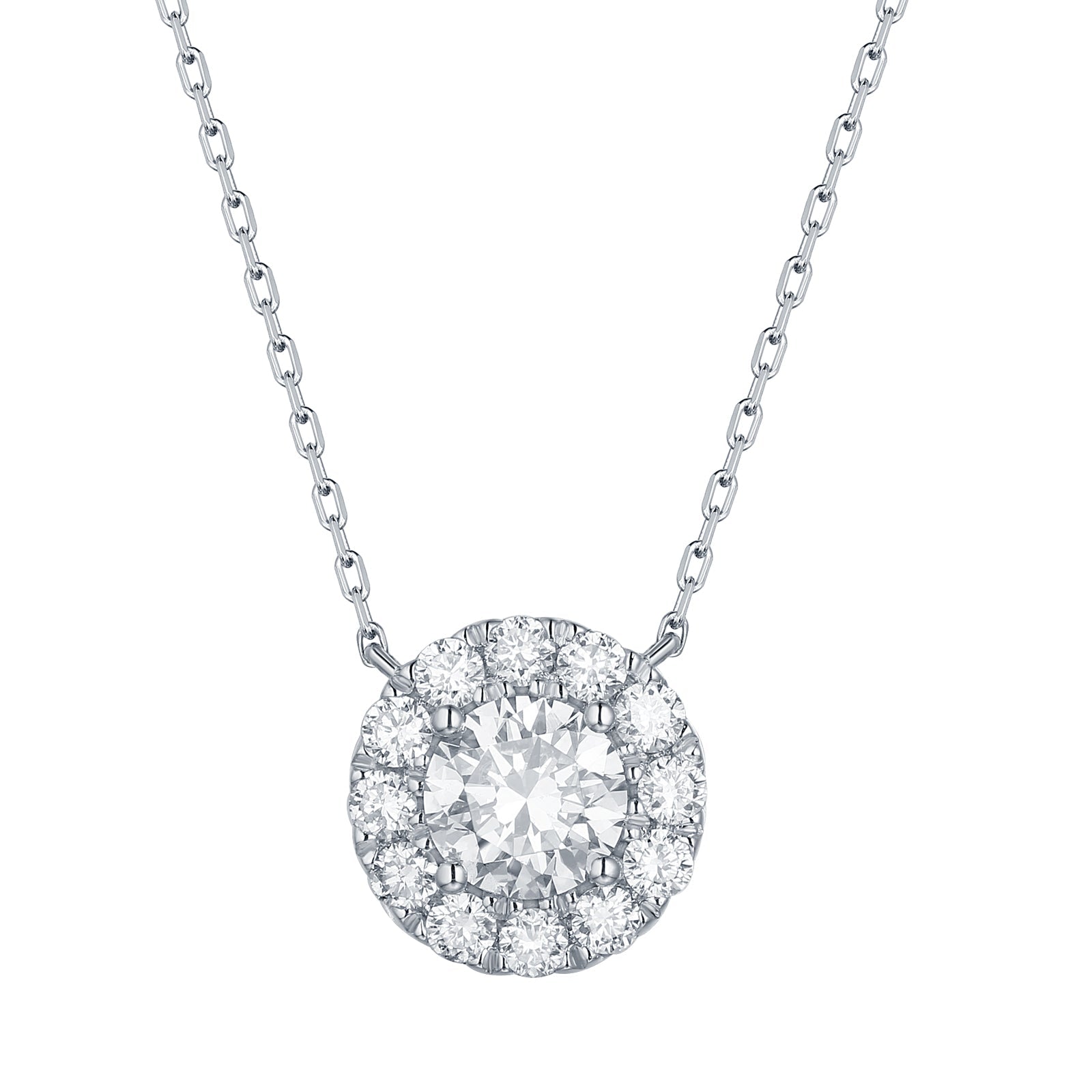 Lab Grown Diamond Halo Necklace