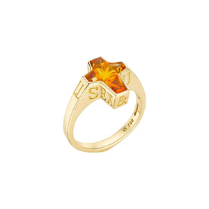 Citrine Cross Sex Drugs & Rock and Roll Ring
