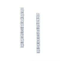 5 Carat Single Row Oval Diamond Dangle Earring