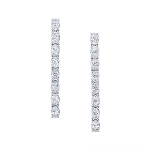 5 Carat Single Row Oval Diamond Dangle Earring