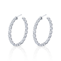 Signature Round Diamond Hoops - Large