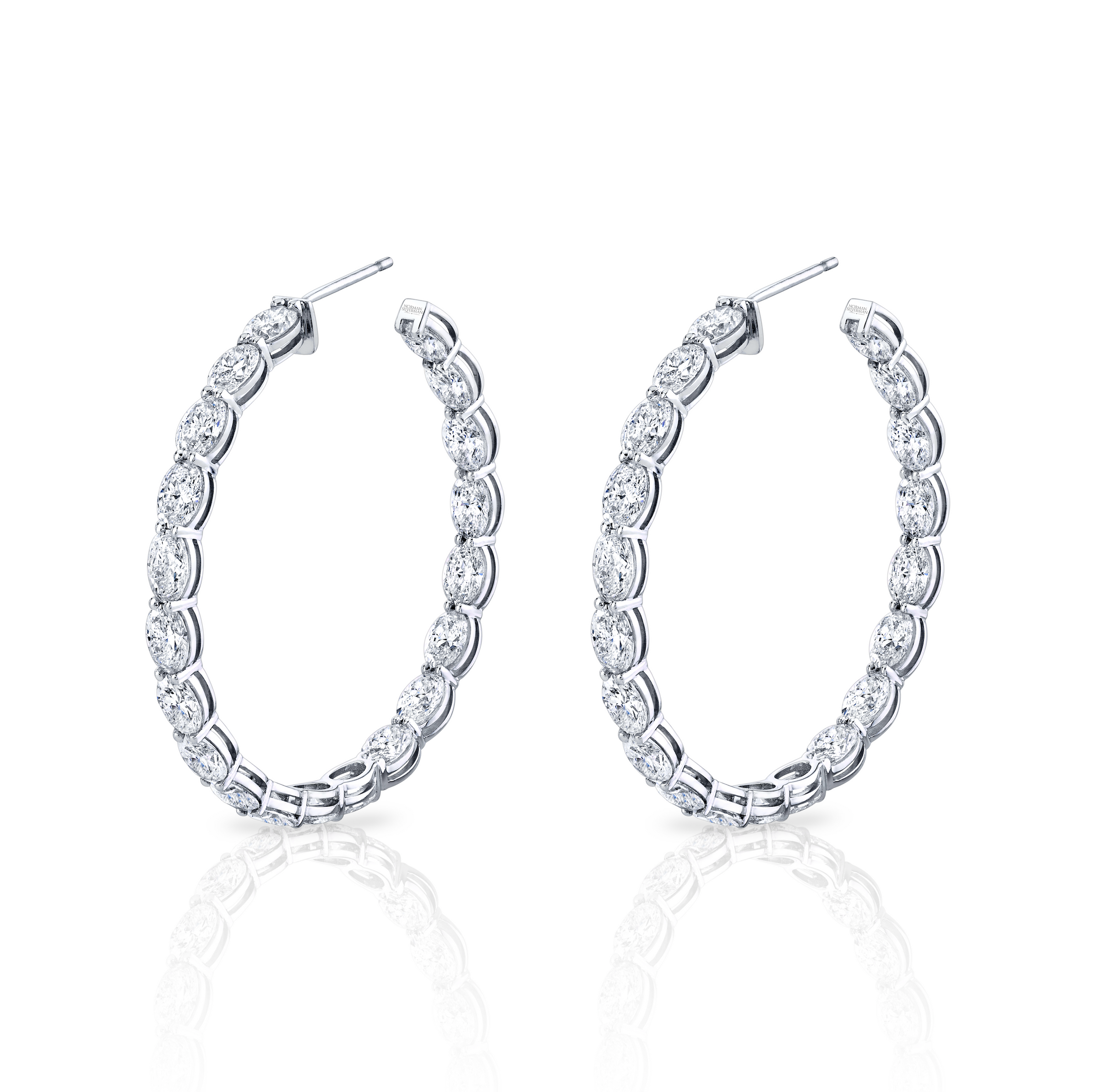 Signature Round Diamond Hoops - Large