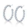 Oval Diamond Hoop Earrings