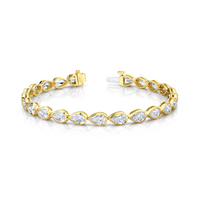 East West Bezel Set Pear Diamond Bracelet