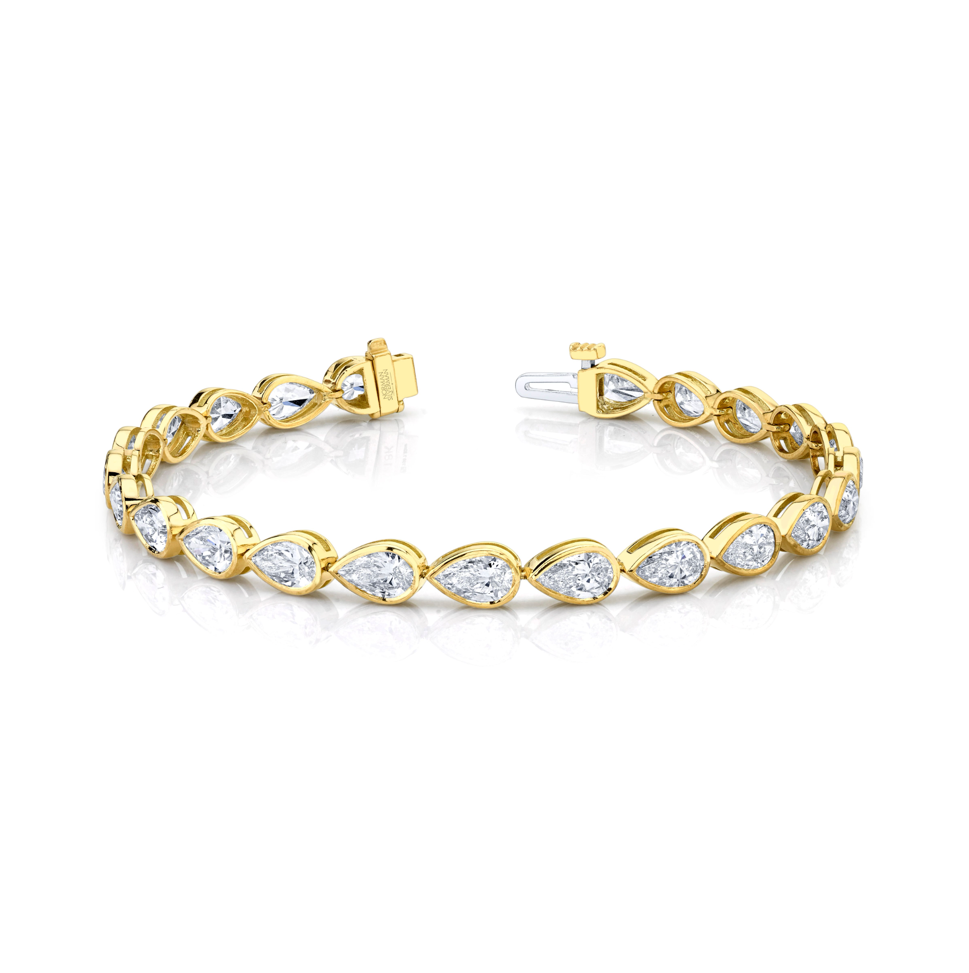 East West Bezel Set Pear Diamond Bracelet
