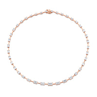 Graduated Emerald Cut Diamond Necklace