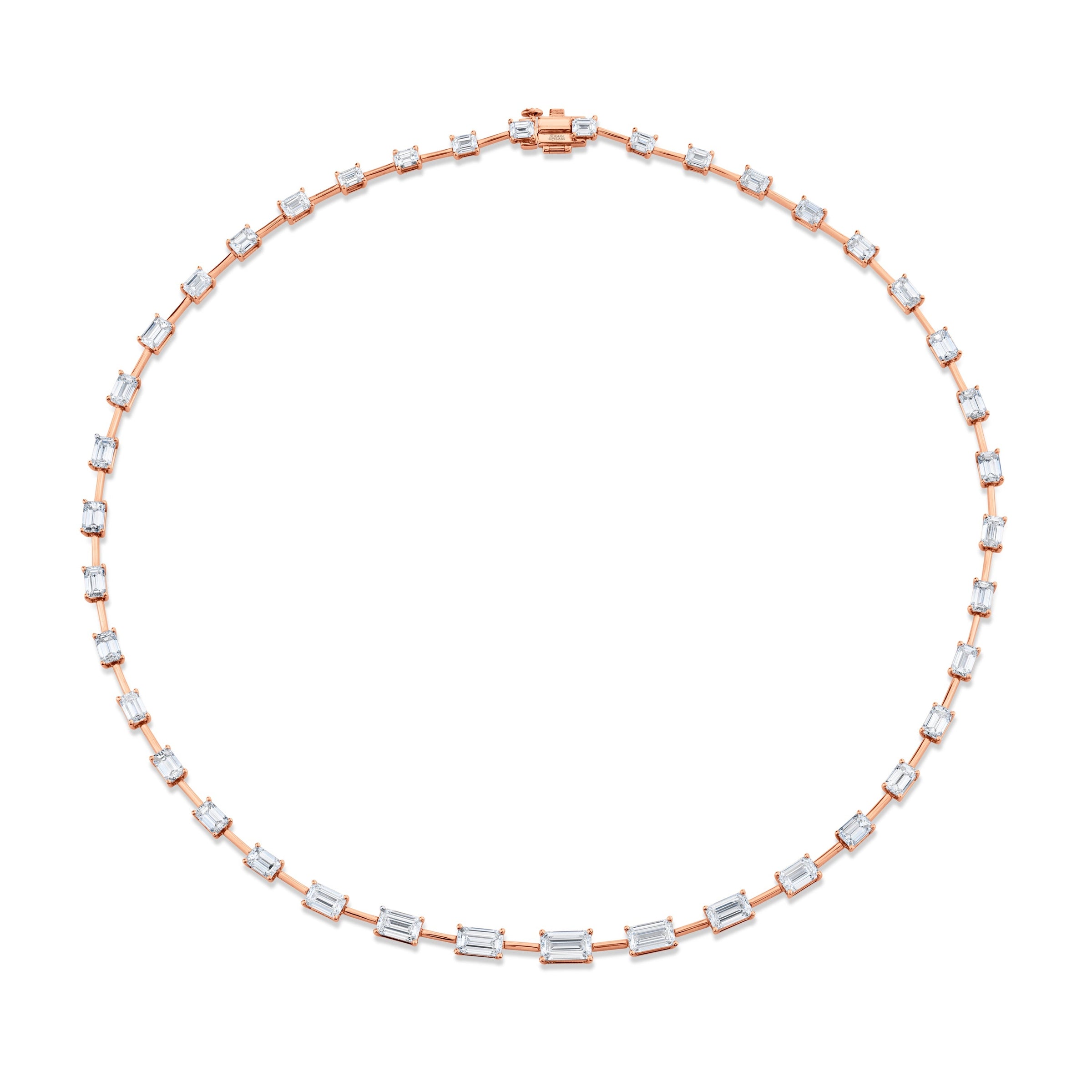 Graduated Emerald Cut Diamond Necklace