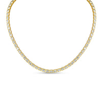 East West Emerald Cut Bezel Set Tennis Necklace