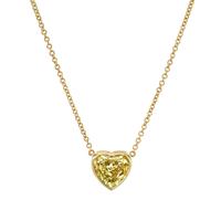 Heart Shape Yellow Diamond Pendant