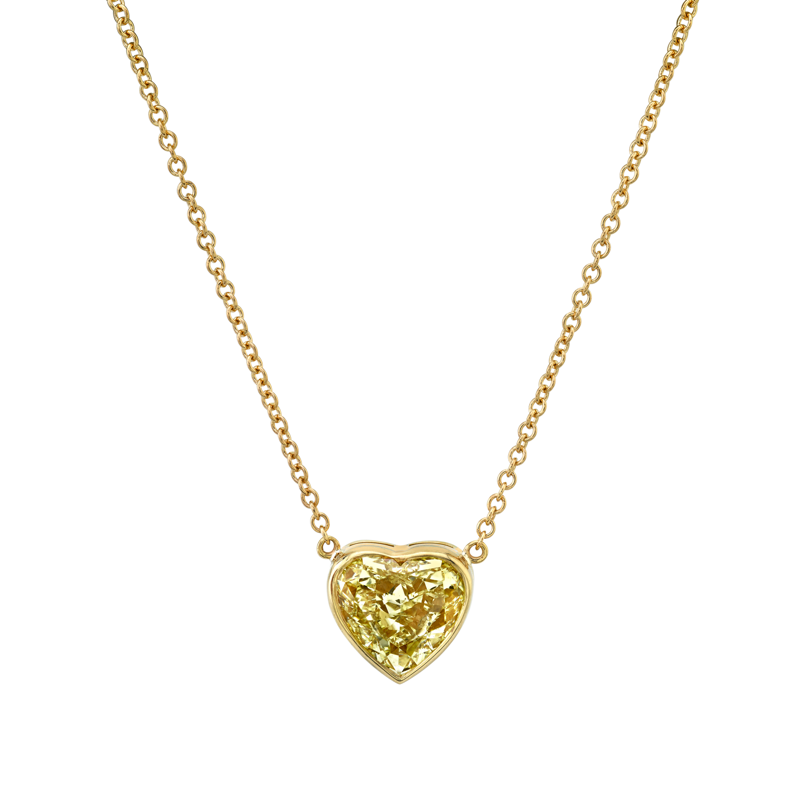 Heart Shape Yellow Diamond Pendant