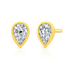Pear Diamond Bezel Set Studs