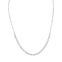 Floating Emerald Cut Diamond Necklace