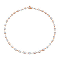 Graduated Oval Cut Diamond Necklace