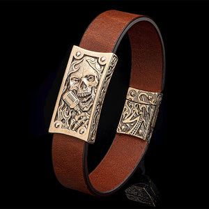 William Henry La Grange Bronze Brown Leather Bracelet LC192 RRBZ BRN