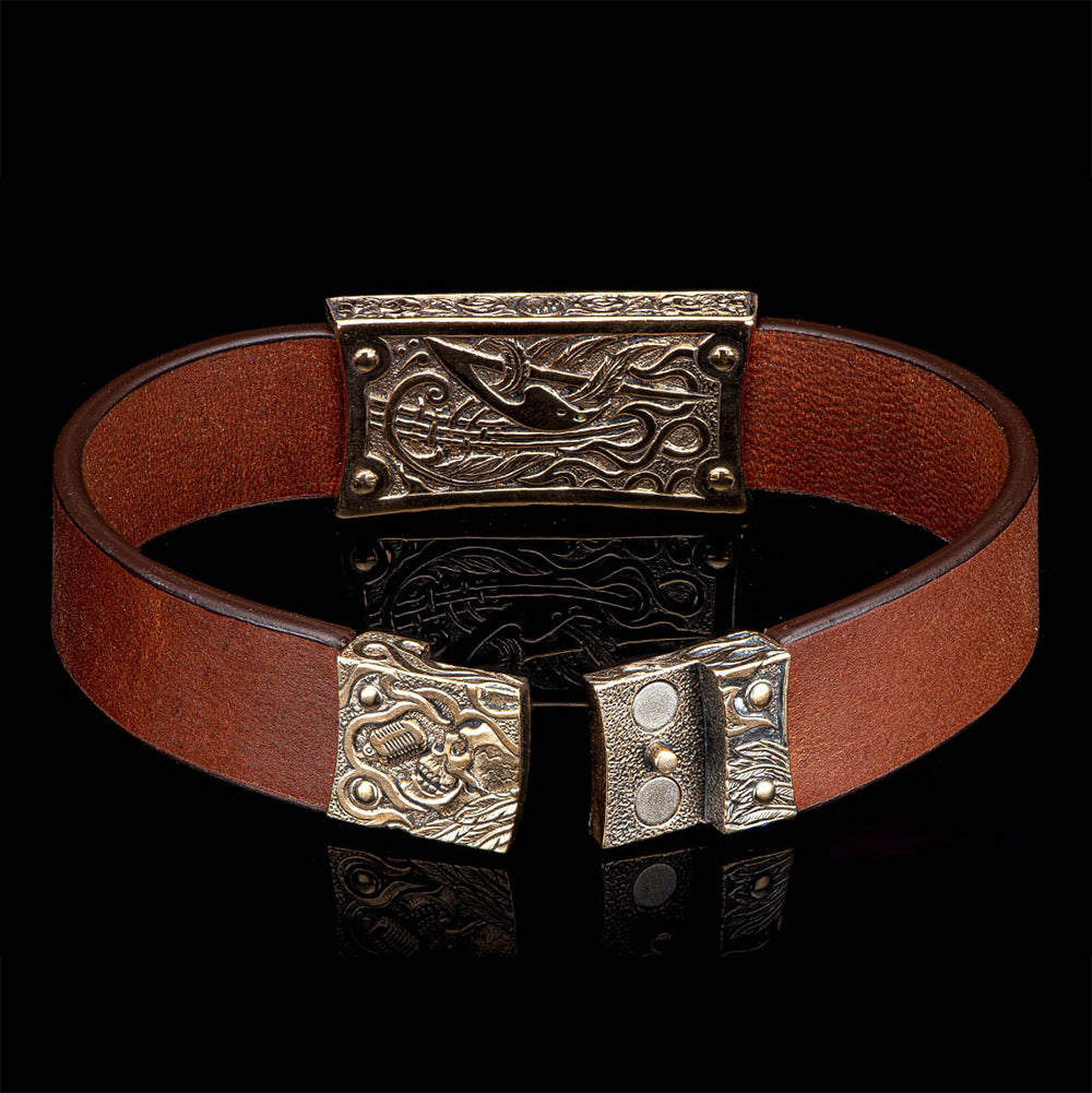 William Henry La Grange Bronze Brown Leather Bracelet LC192 RRBZ BRN