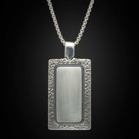 William Henry Dino Shift Sterling Silver Dinosaur Bone Dogtag Necklace P44 DB RB