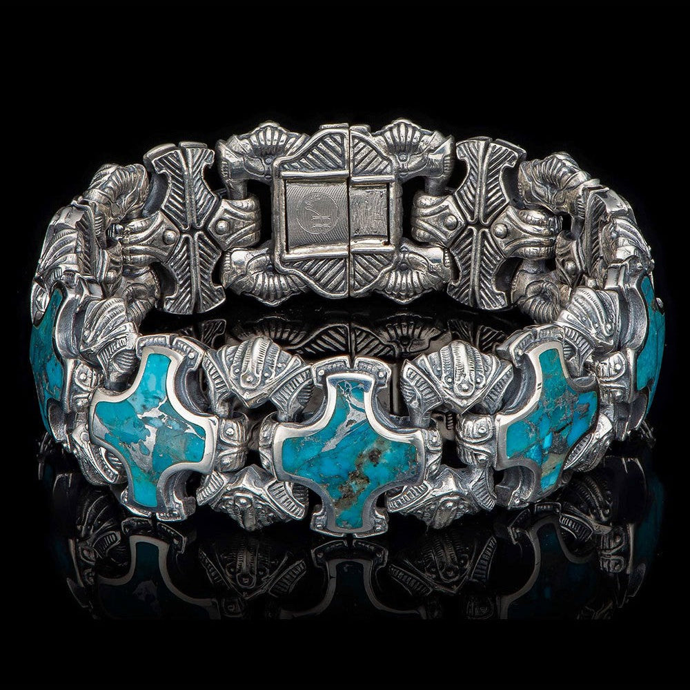 William Henry Ithica Sterling Silver Kingman Turquoise Bracelet BR5S TQ