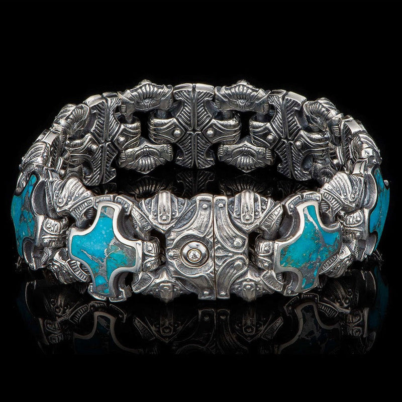 William Henry Ithica Sterling Silver Kingman Turquoise Bracelet BR5S TQ