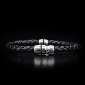 William Henry Pluto Stainless Steel & Leather Bolo Cord Bracelet LB1 S