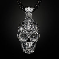 William Henry Cristobal Sugar Skull Sterling Silver Necklace P6