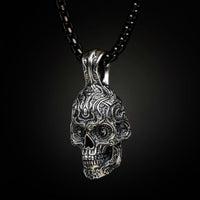 William Henry Cristobal Sugar Skull Sterling Silver Necklace P6