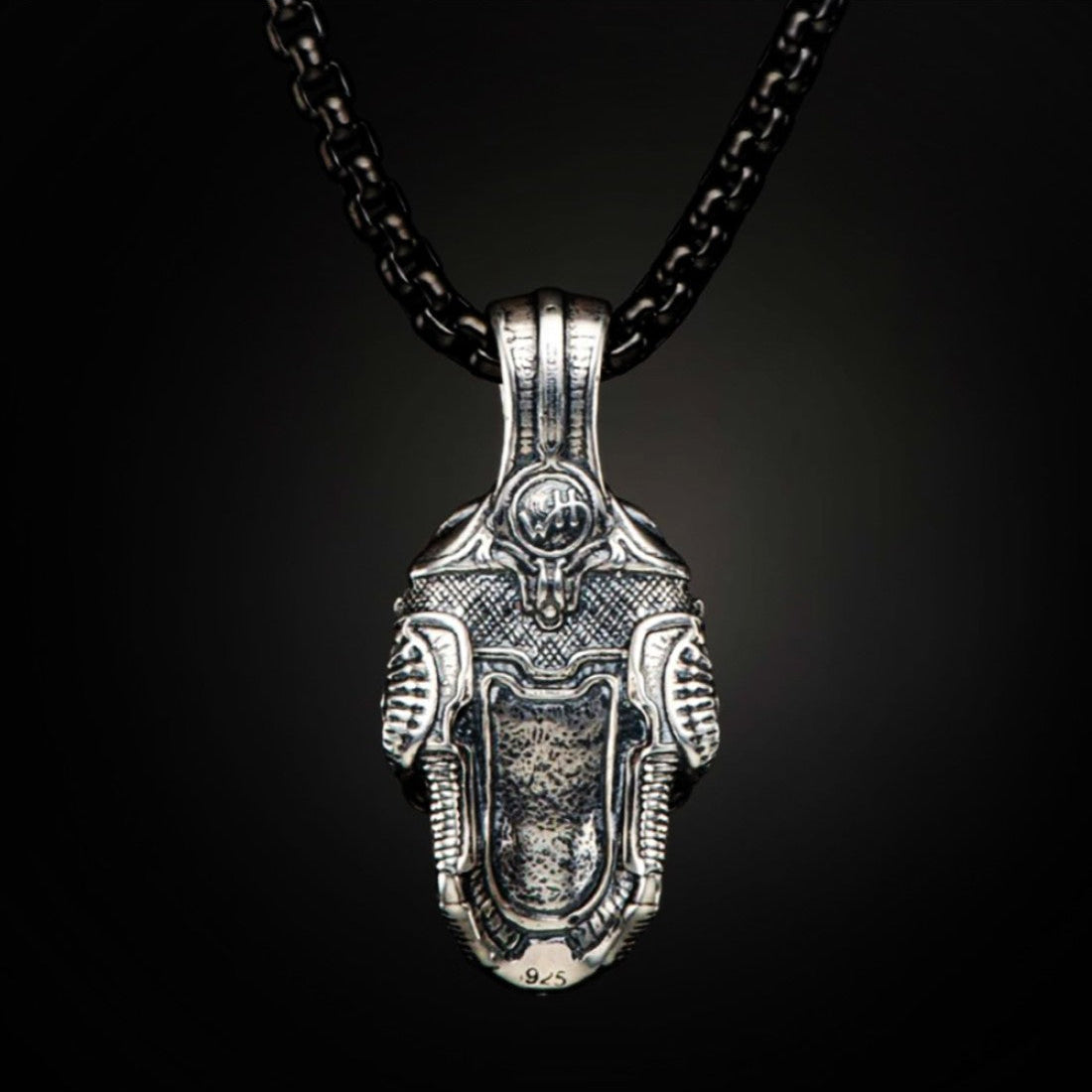 William Henry Cristobal Sugar Skull Sterling Silver Necklace P6