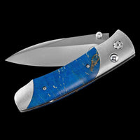 William Henry A Series Blue Maple Burl Wood Pocket Knife A200-8