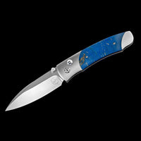William Henry A Series Blue Maple Burl Wood Pocket Knife A200-8