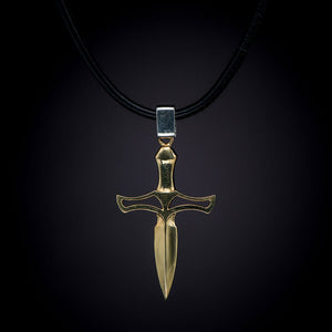 William Henry Bandit 18K Gold Pendant On Leather Cord P53 YG