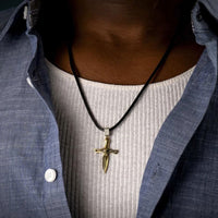 William Henry Bandit 18K Gold Pendant On Leather Cord P53 YG