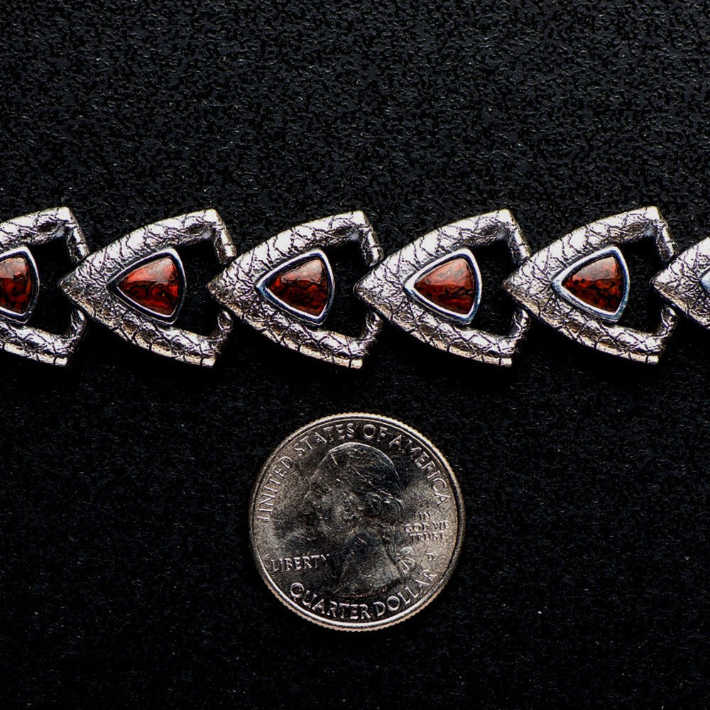 William Henry Dino Pace Sterling Silver Dinosaur Bone Bracelet BR10 DB RB