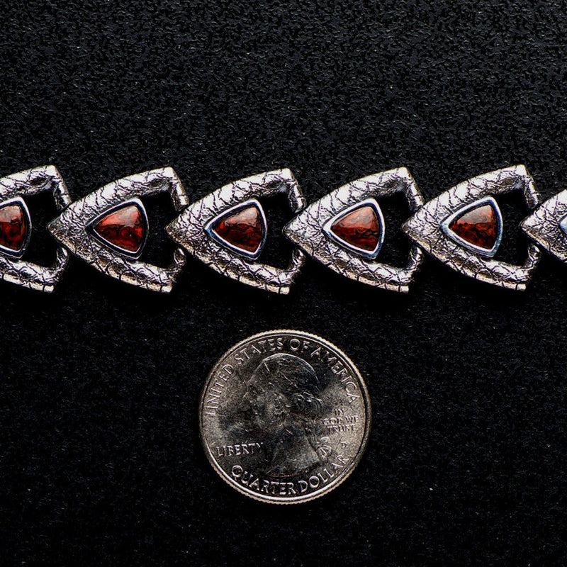 William Henry Dino Pace Sterling Silver Dinosaur Bone Bracelet BR10 DB RB