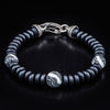 William Henry Night Dive Sterling Silver Onyx & Fossil Coral Bracelet BB14 FC