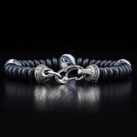 William Henry Night Dive Sterling Silver Onyx & Fossil Coral Bracelet BB14 FC