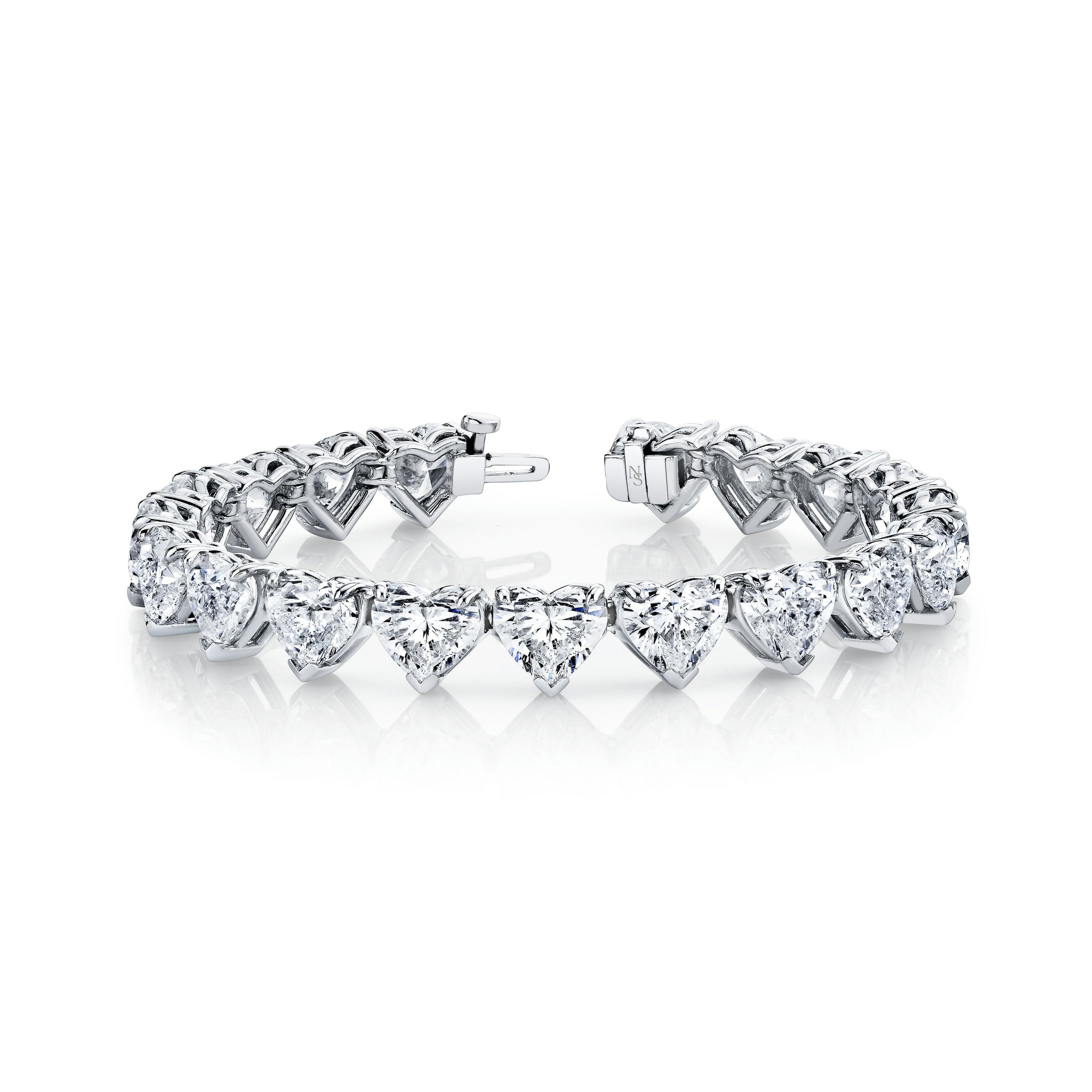 Heart Shape Straight Line Diamond Bracelet