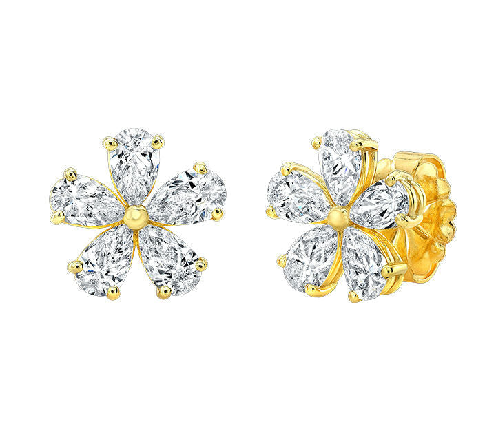 Diamond Floret Stud Earrings