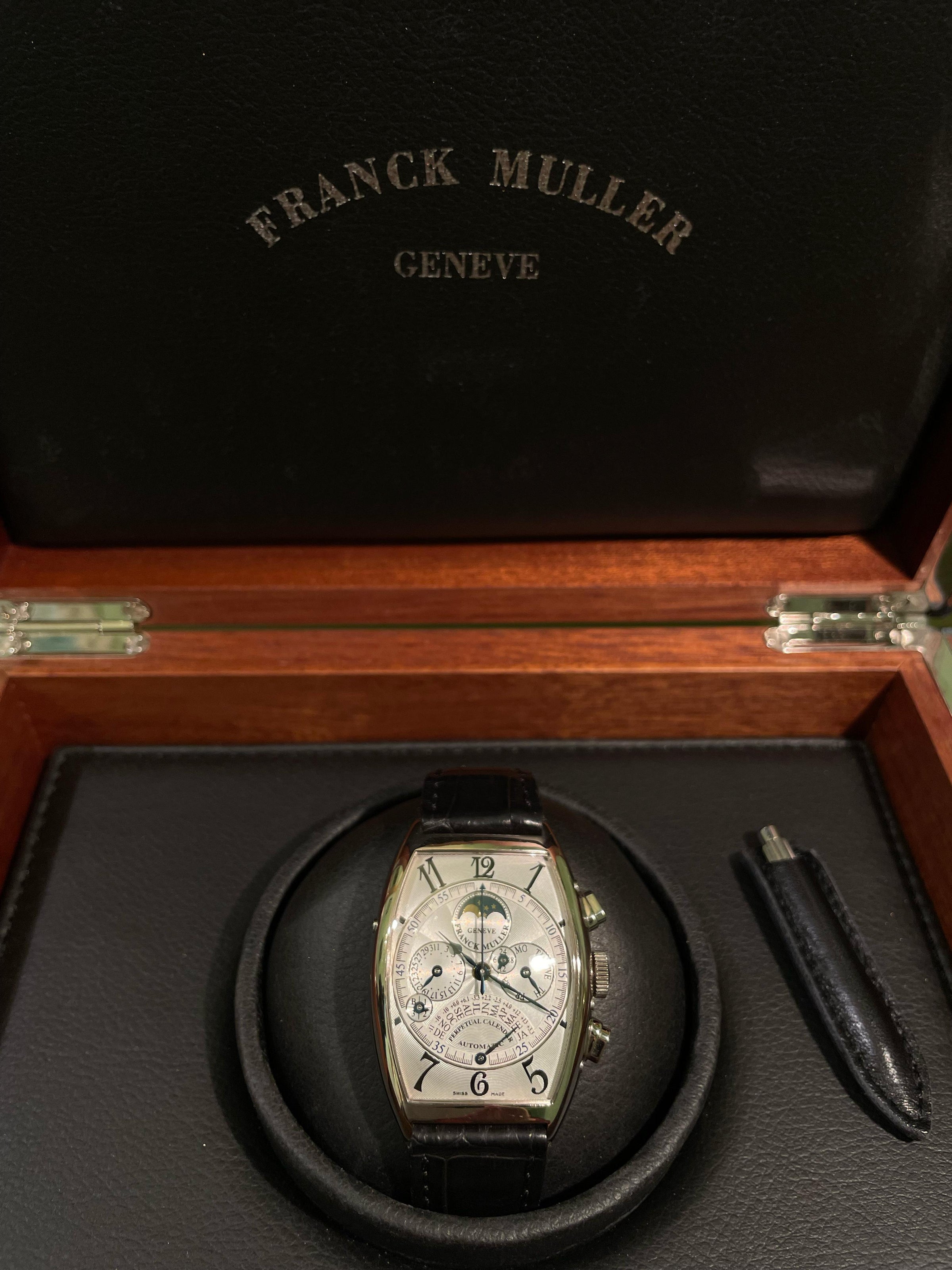 Franck Muller Cintree Curvex Perpetual Calendar 18K White Gold Men's Watch
