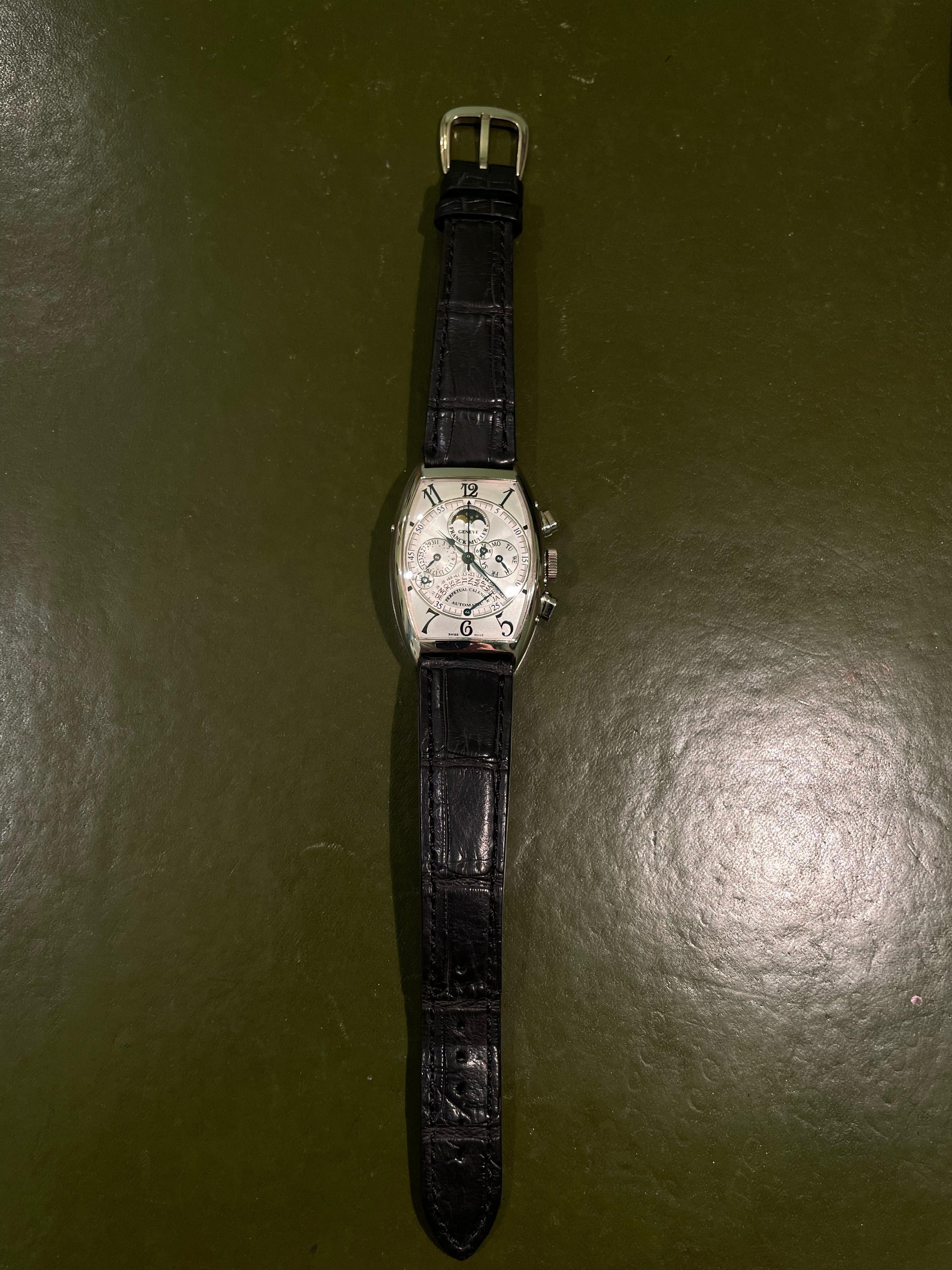 Franck Muller Cintree Curvex Perpetual Calendar 18K White Gold Men's Watch