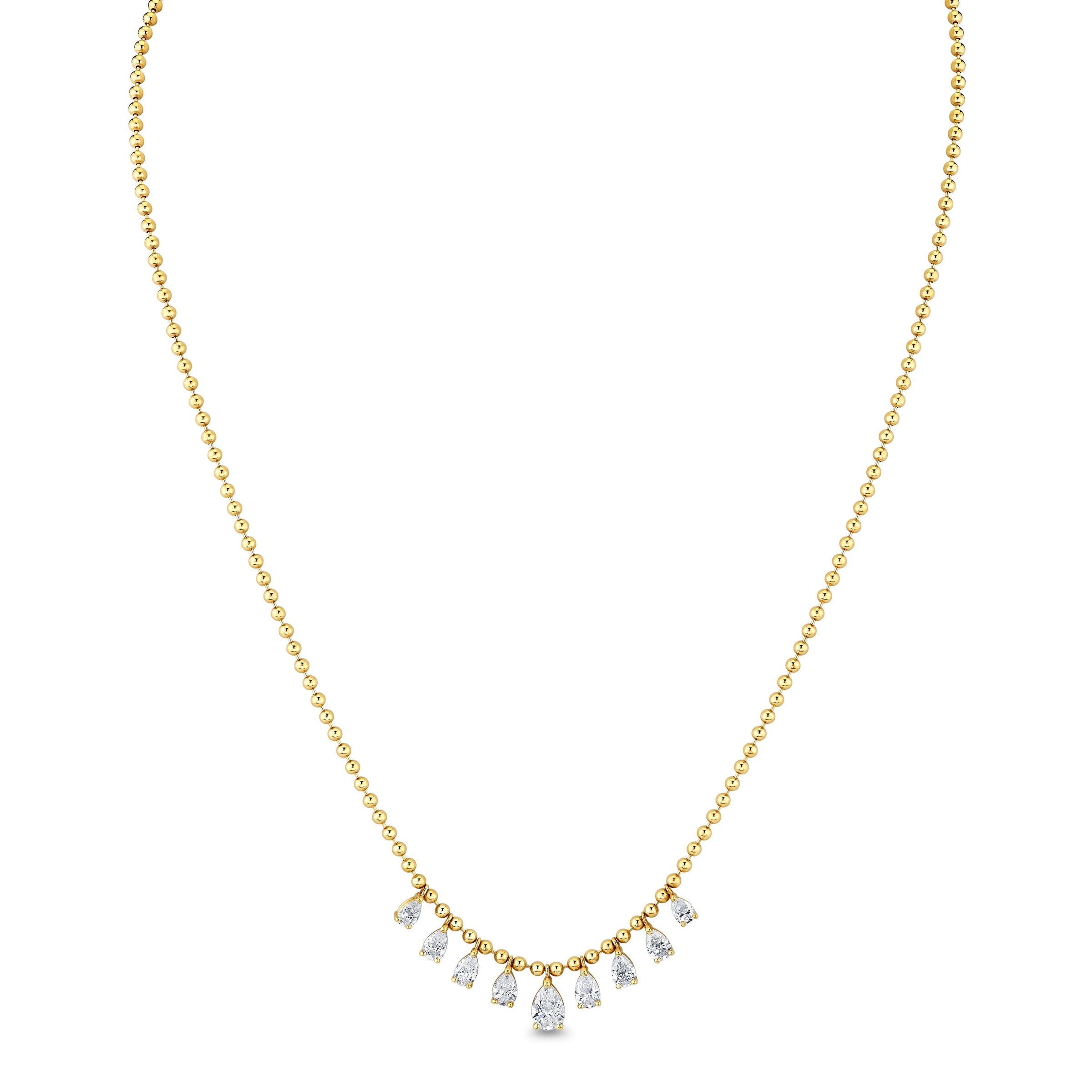 Pear Shape Diamond Drip Necklace