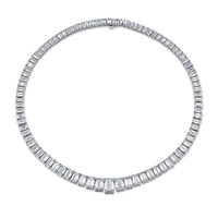 Emerald Cut Diamond Graduated Riviera Necklace