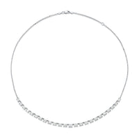 Floating Emerald Cut Diamond Necklace